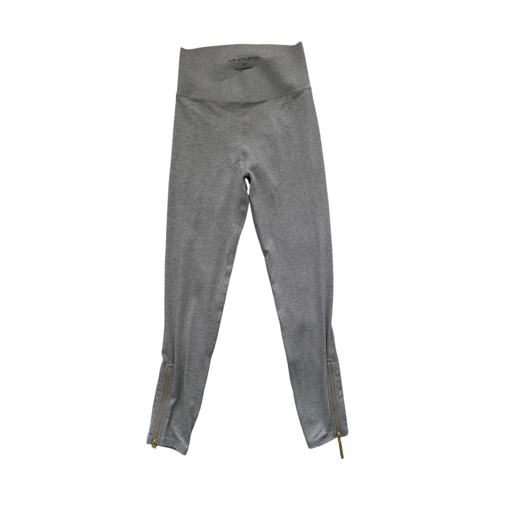 Aje Athletica Zip Legging Women 8 Grey High Rise Crossover Sporty Athleisure